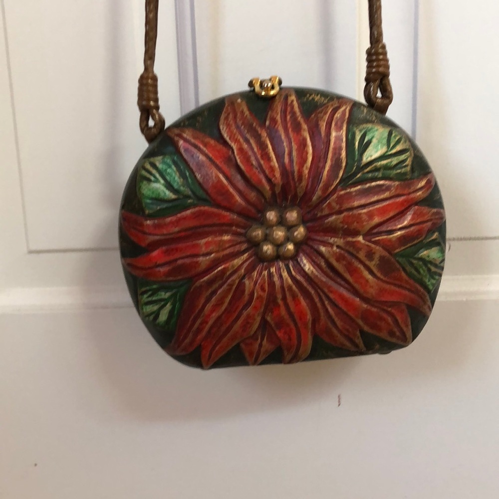 Timmy Woods of Beverly Hills hand-carved wooden Purse vintage - Picture 2 of 7